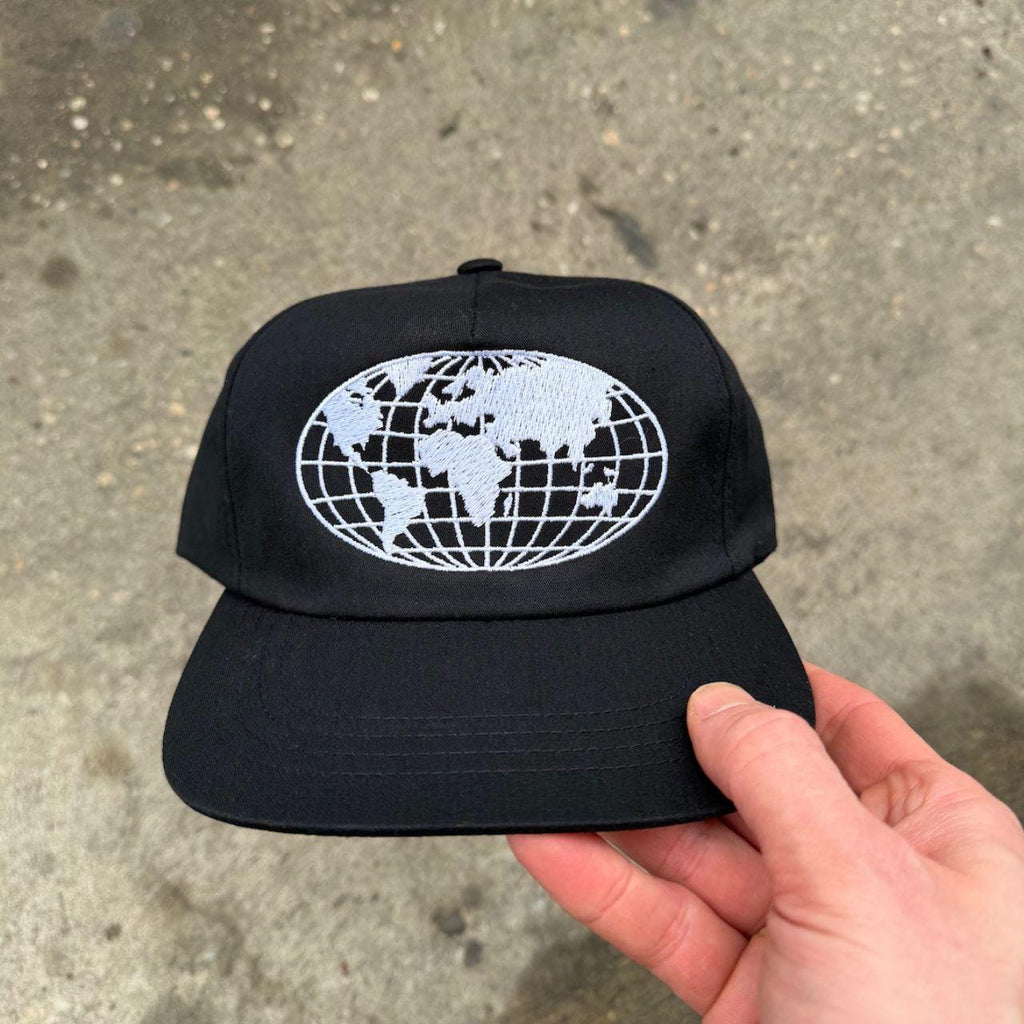 The Globe Embroidered Black Snapback