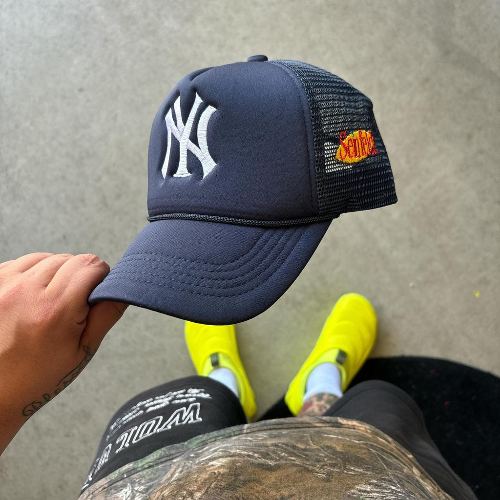 Seinfeld Yankees Trucker hat logo