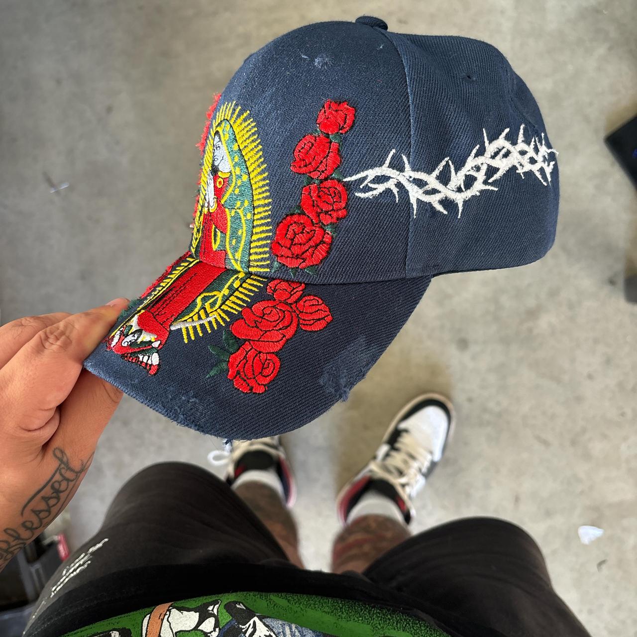 Virgin Mary vintage embroidered cap