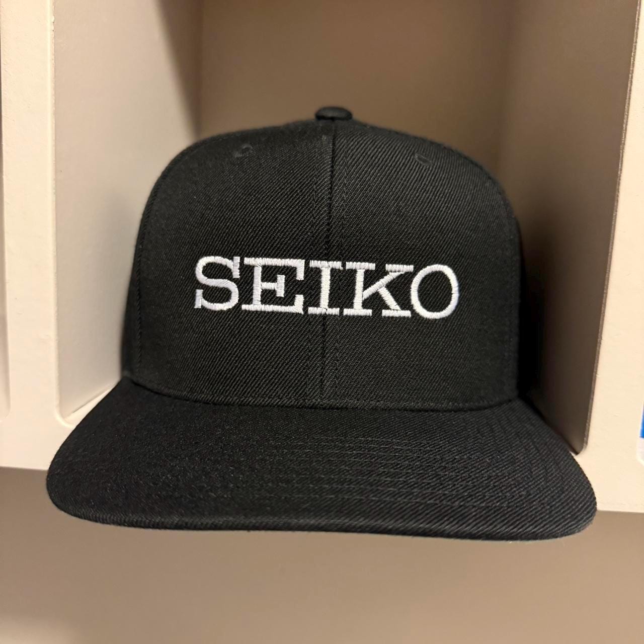 Black Seiko snapback hat
