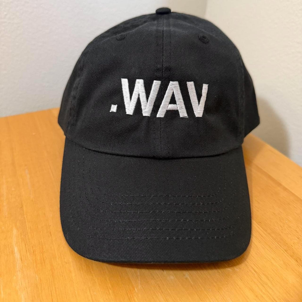 WAV black strap back hat