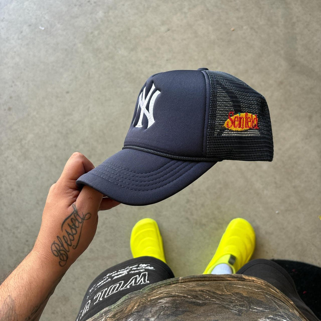 Seinfeld Yankees Trucker hat logo