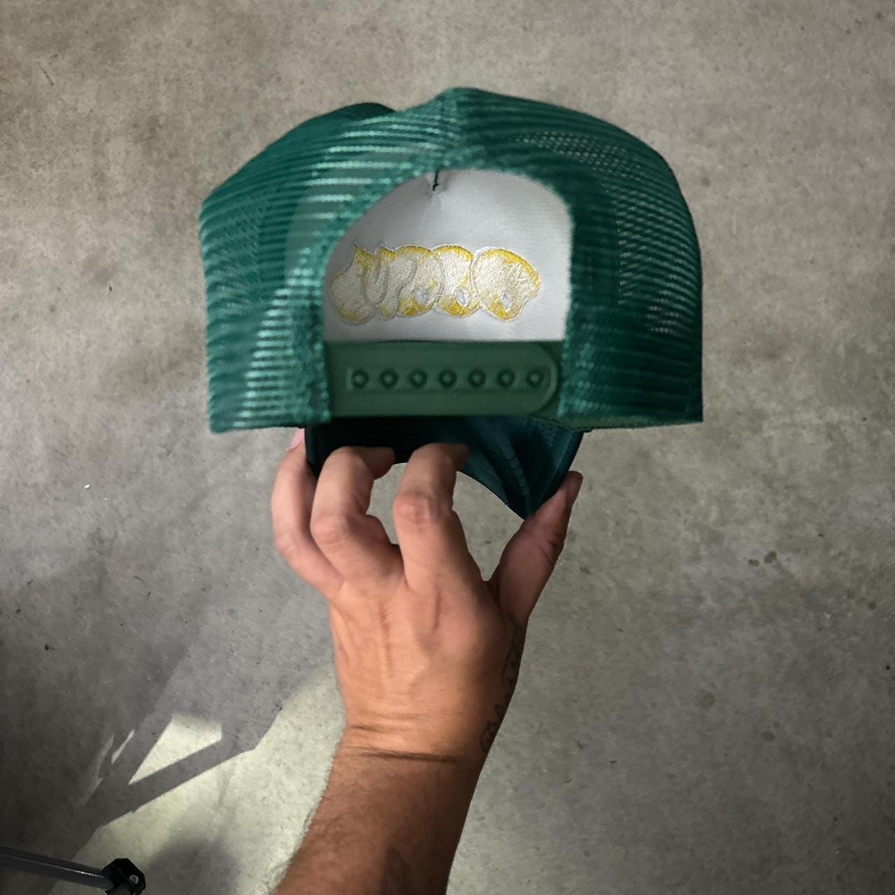 MF DOOM trucker hat green