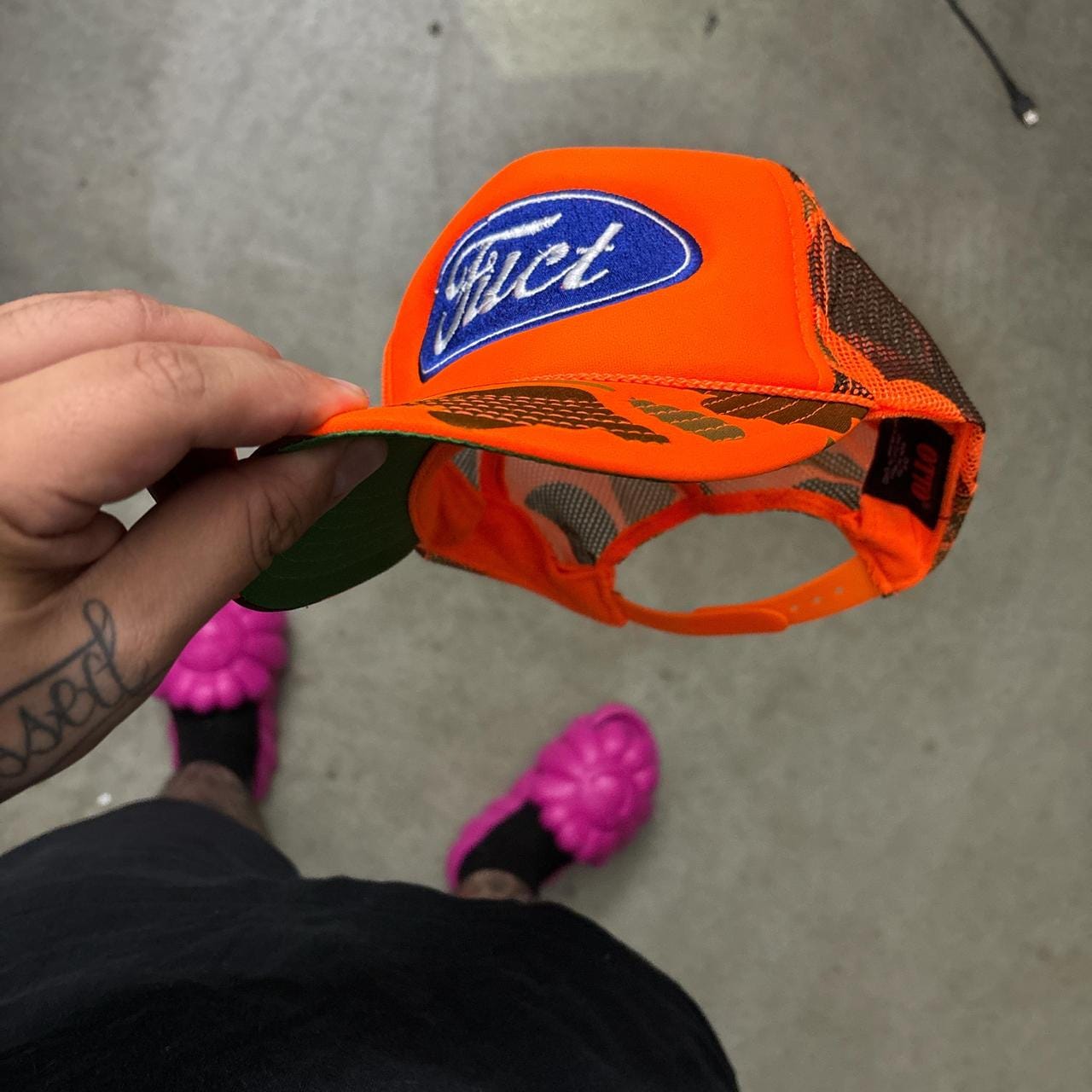 FUCT Orange Camo Trucker