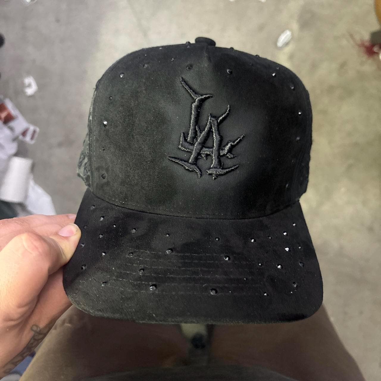 Dodgers death metal shade rhinestone mesh trucker hat