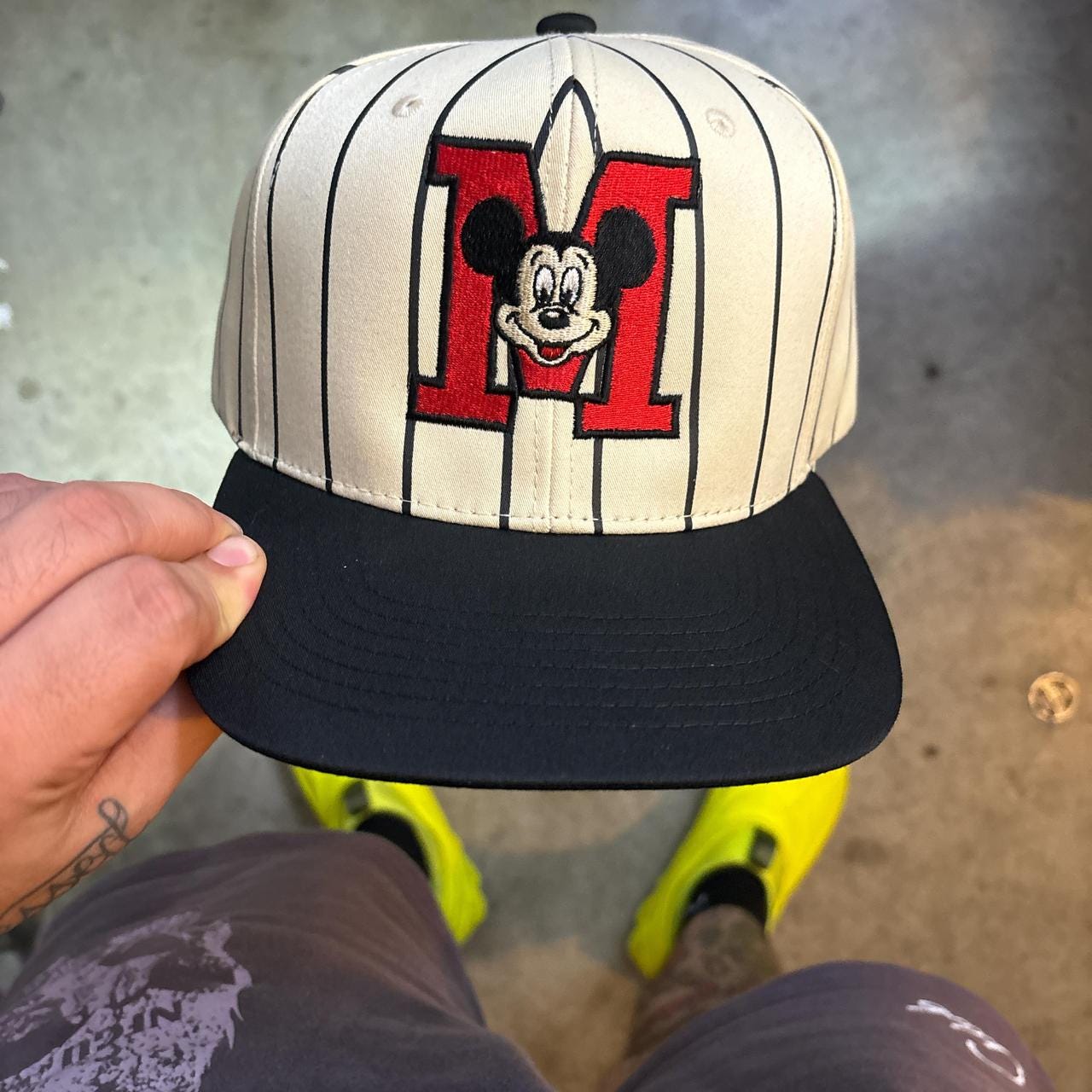 Mickey Mouse baseball cap pinstrip black