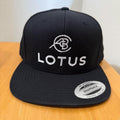 Lotus cars black snapback hat