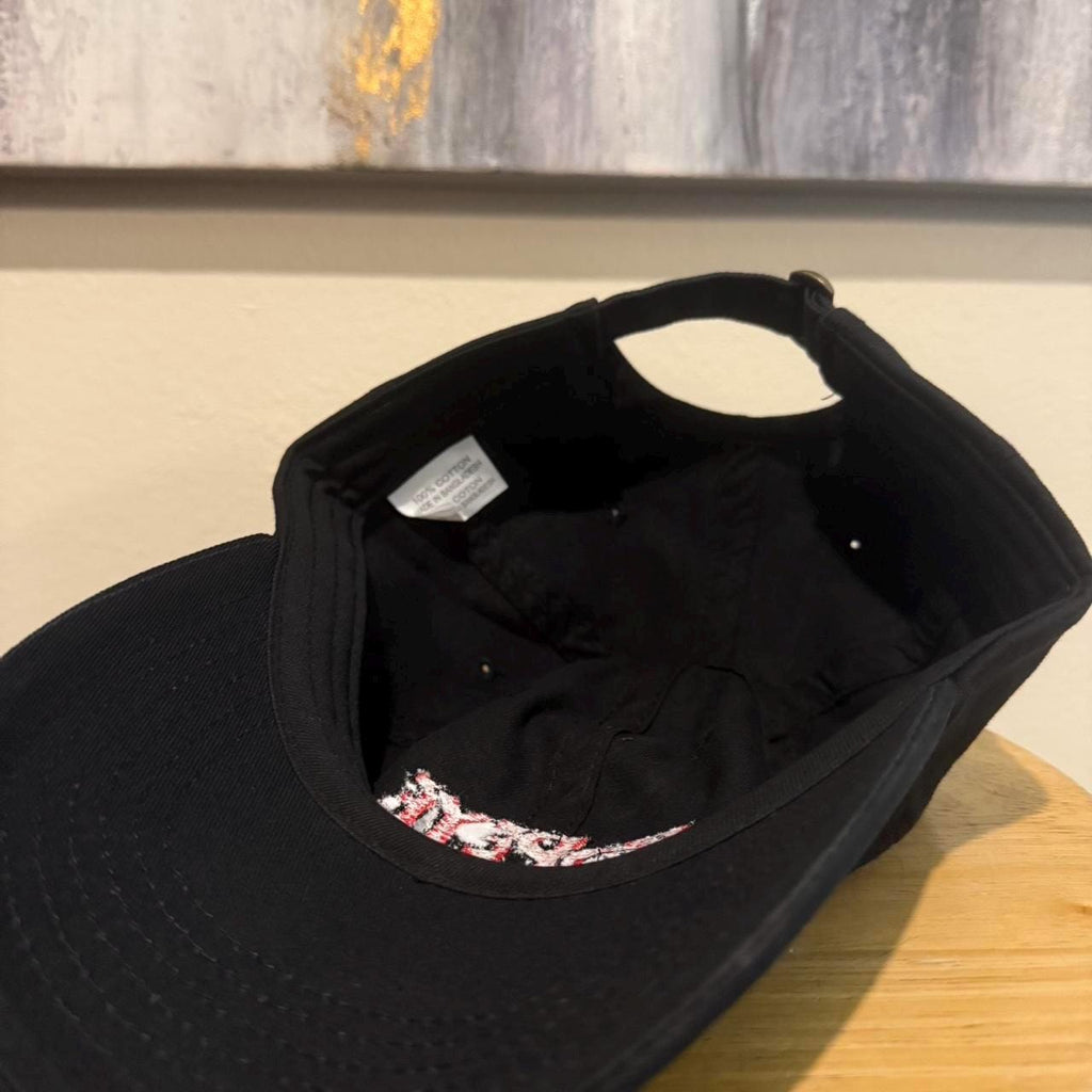 Popeye black strap back dad hat