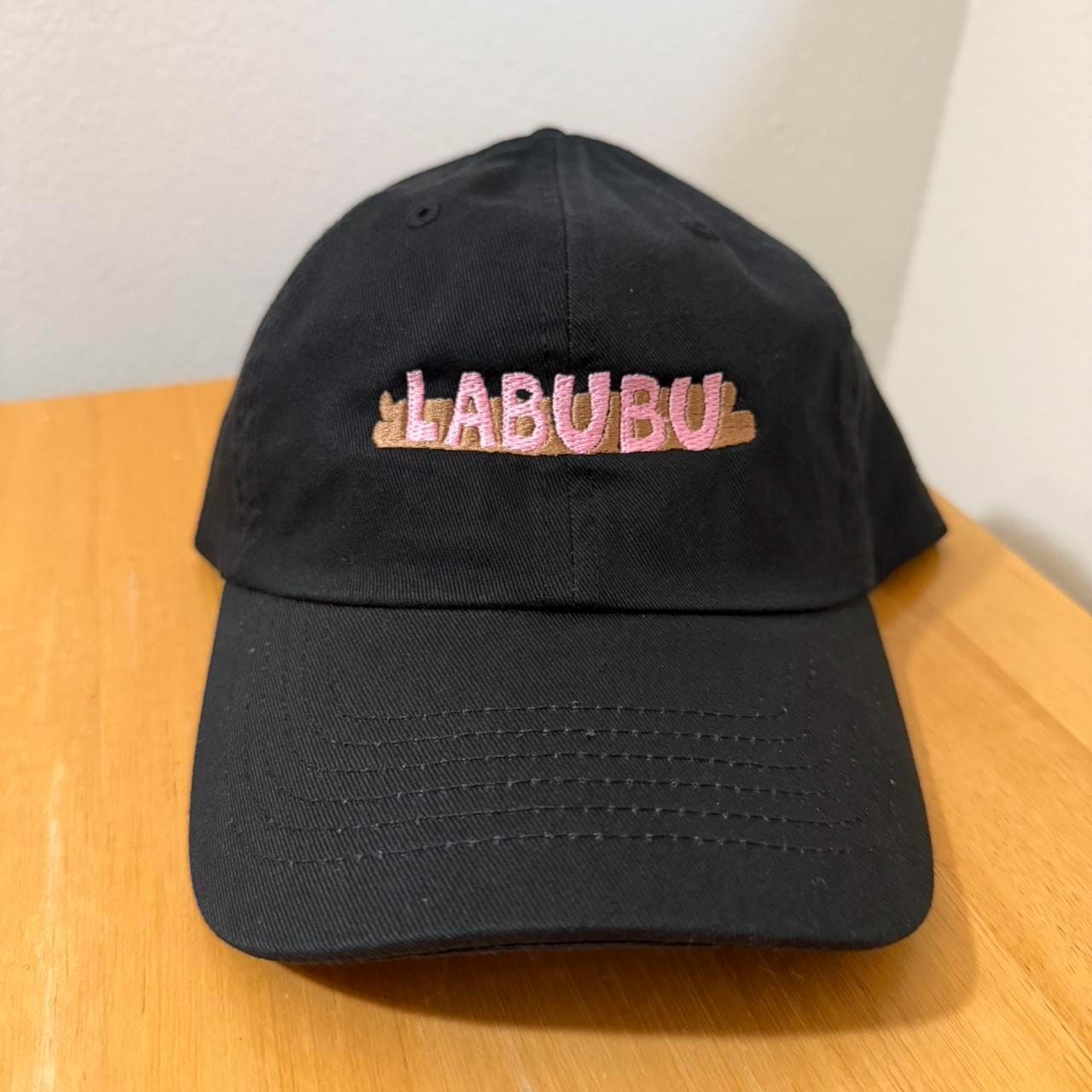 Black and pink Labubu cap